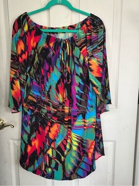 Diane Kroe Evermore Tunic limited edition Paradiso multicolor print S/M